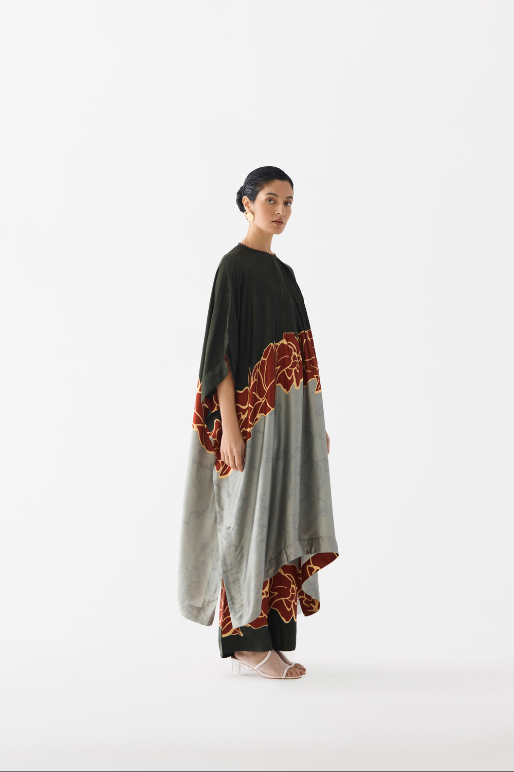 Red Alba Kimono Kurta & Pants