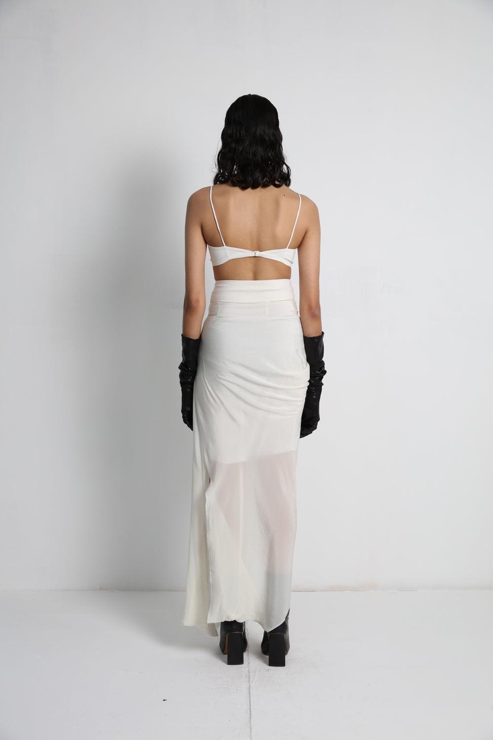 Midday Jacket With Off White Drape Skirt