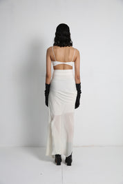 Midday Jacket With Off White Drape Skirt