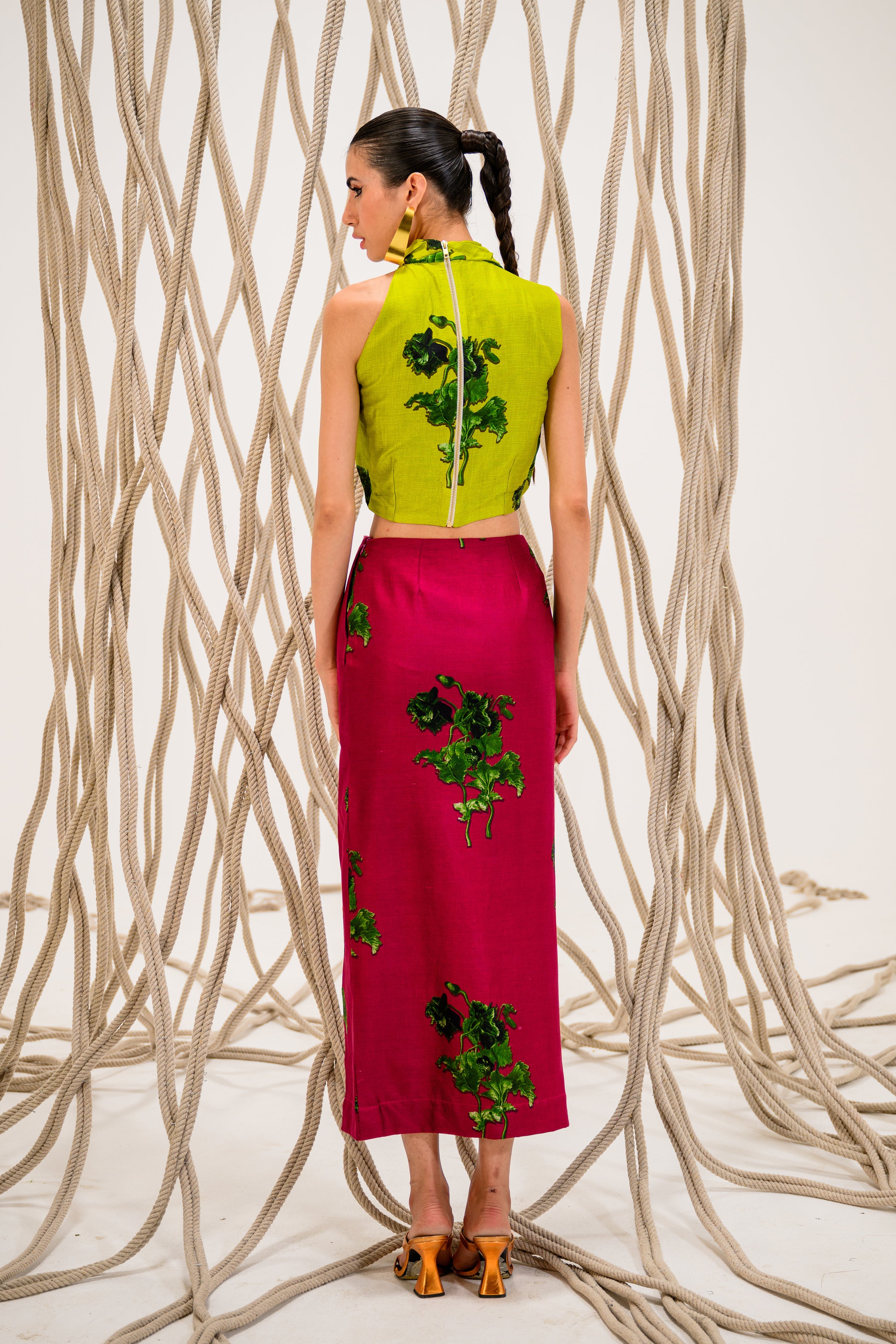 Lime Lush Cowl Bustier