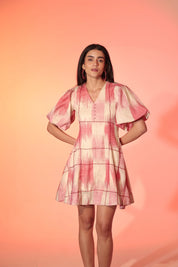 Pink Ripple Beaded Mini Dress