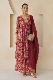 Laya Three Piece Set With Dupatta