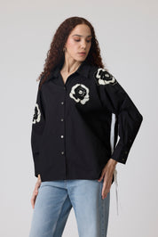 Eva Applique Black Shirt