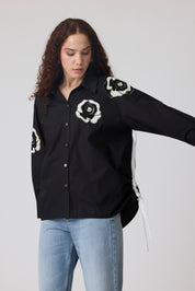 Eva Applique Black Shirt