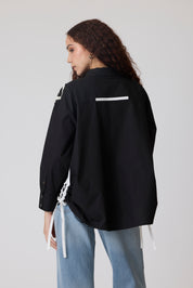 Eva Applique Black Shirt
