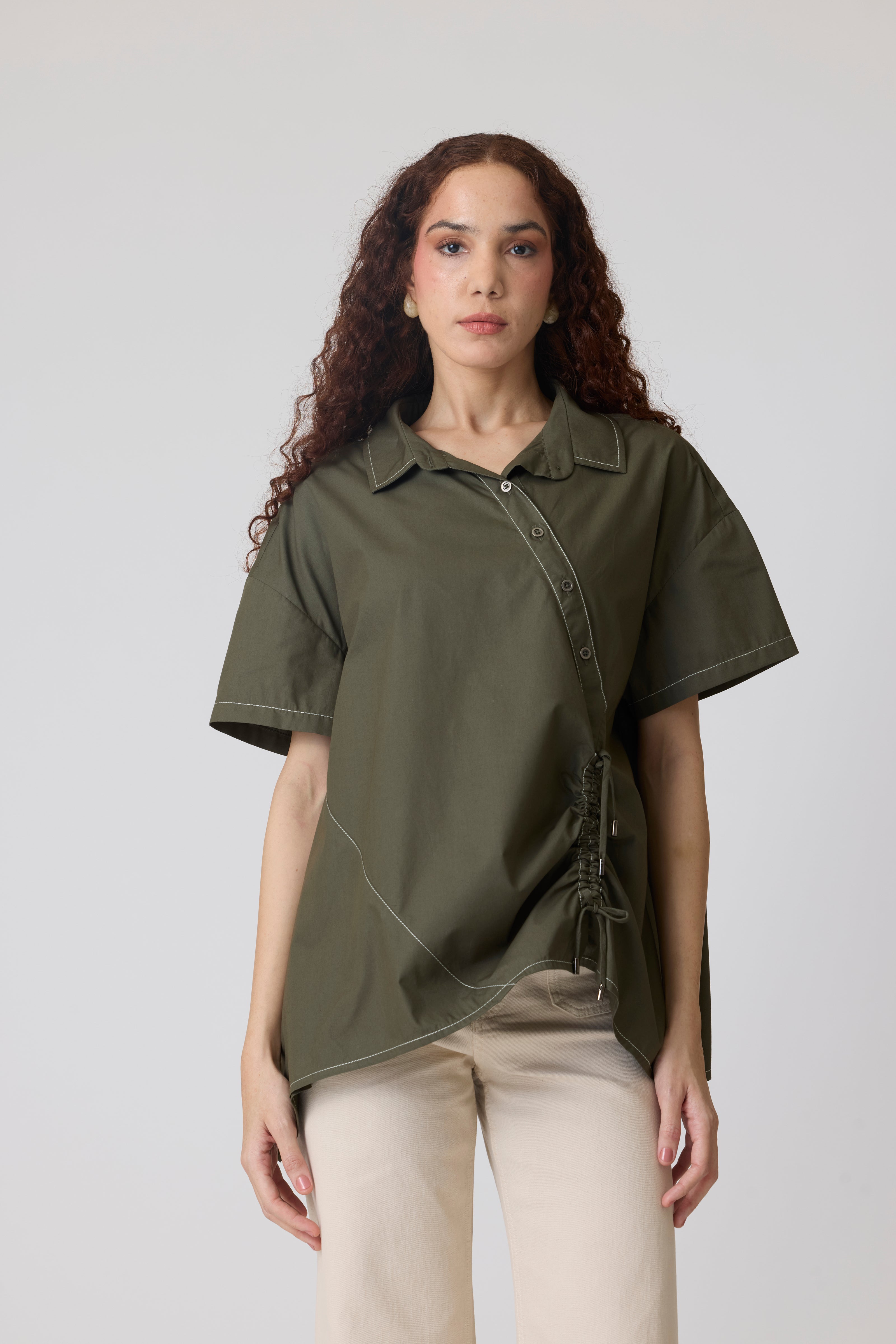Joselle Military Green Shirt
