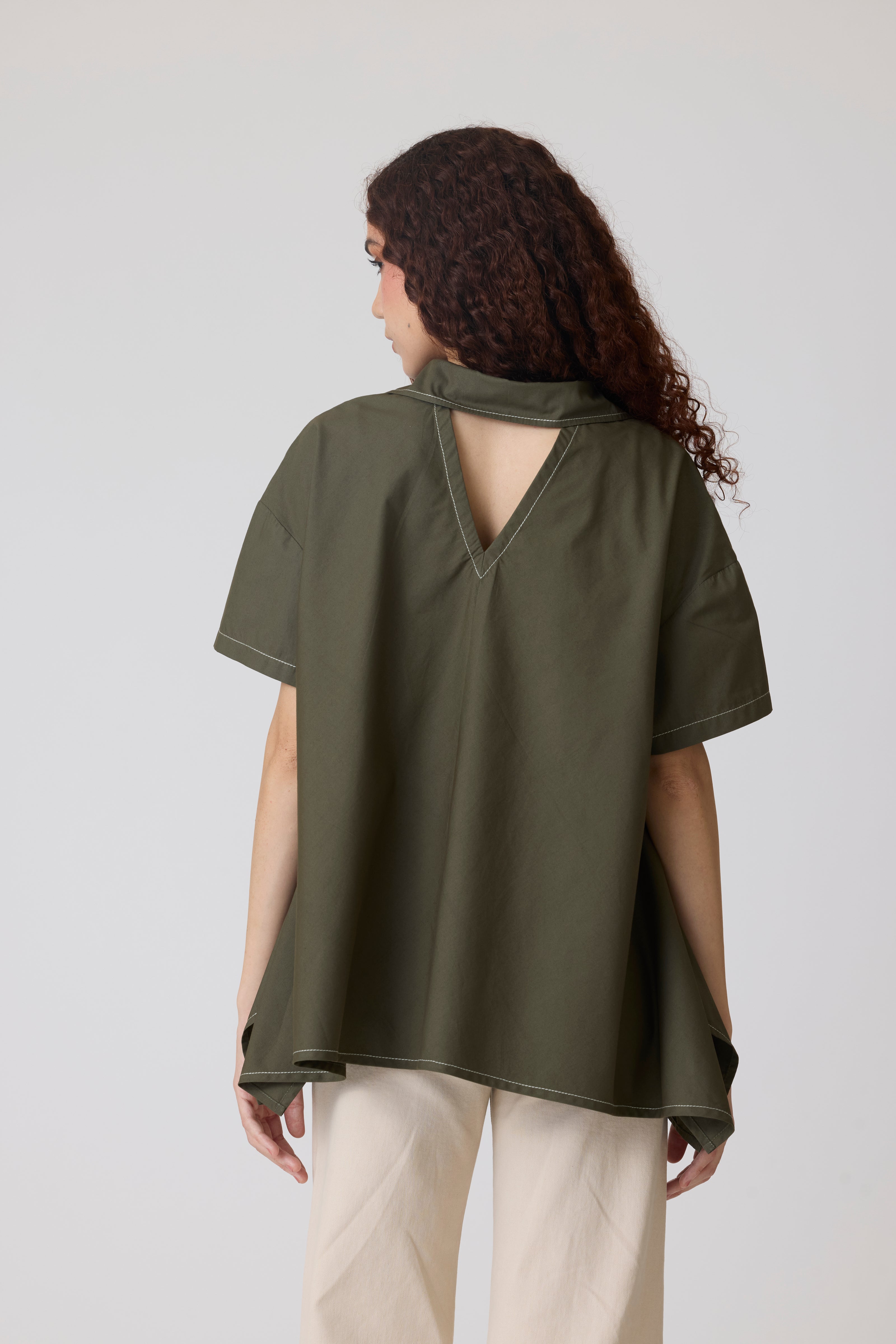Joselle Military Green Shirt