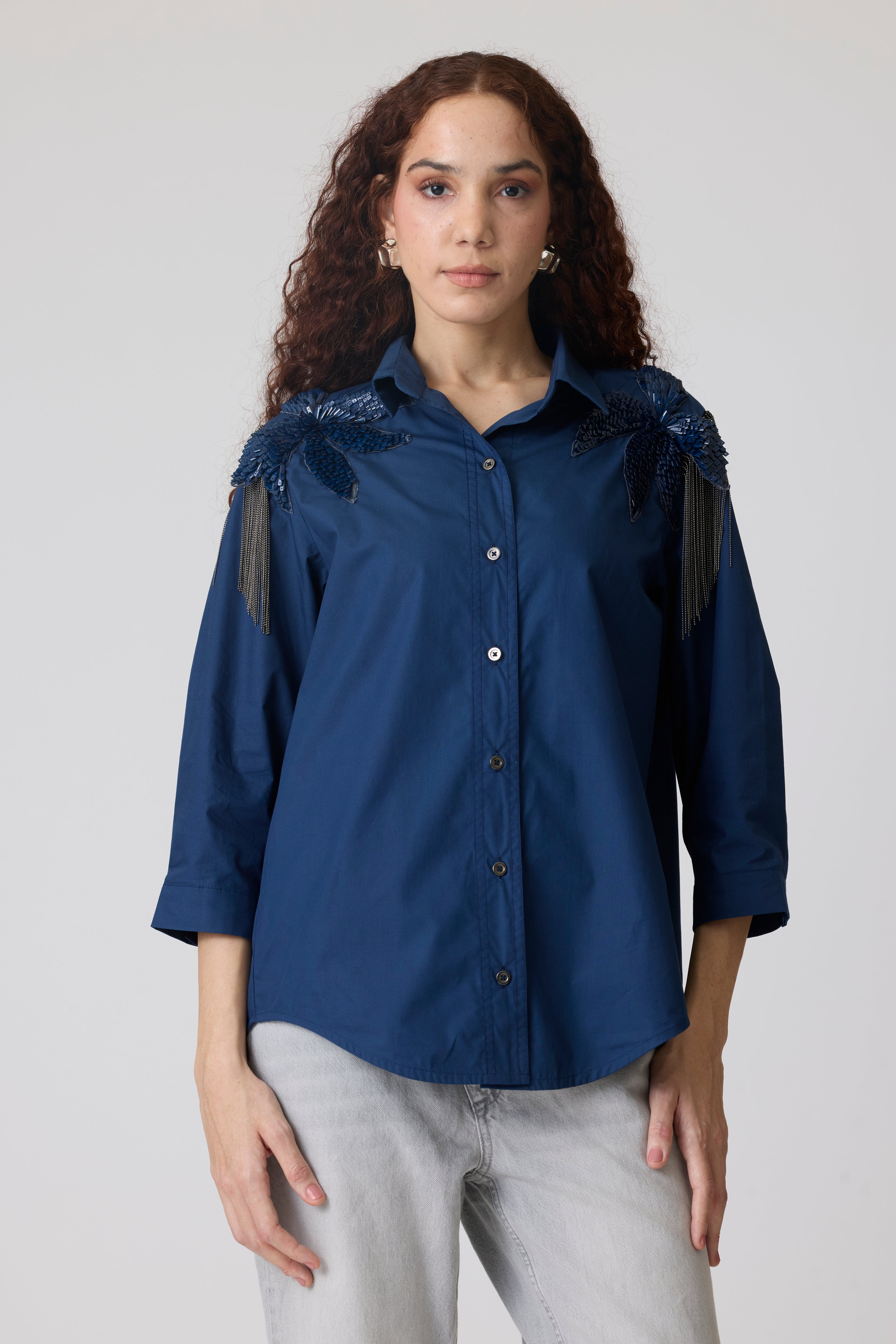 Jules Applique Midnight Navy Shirt
