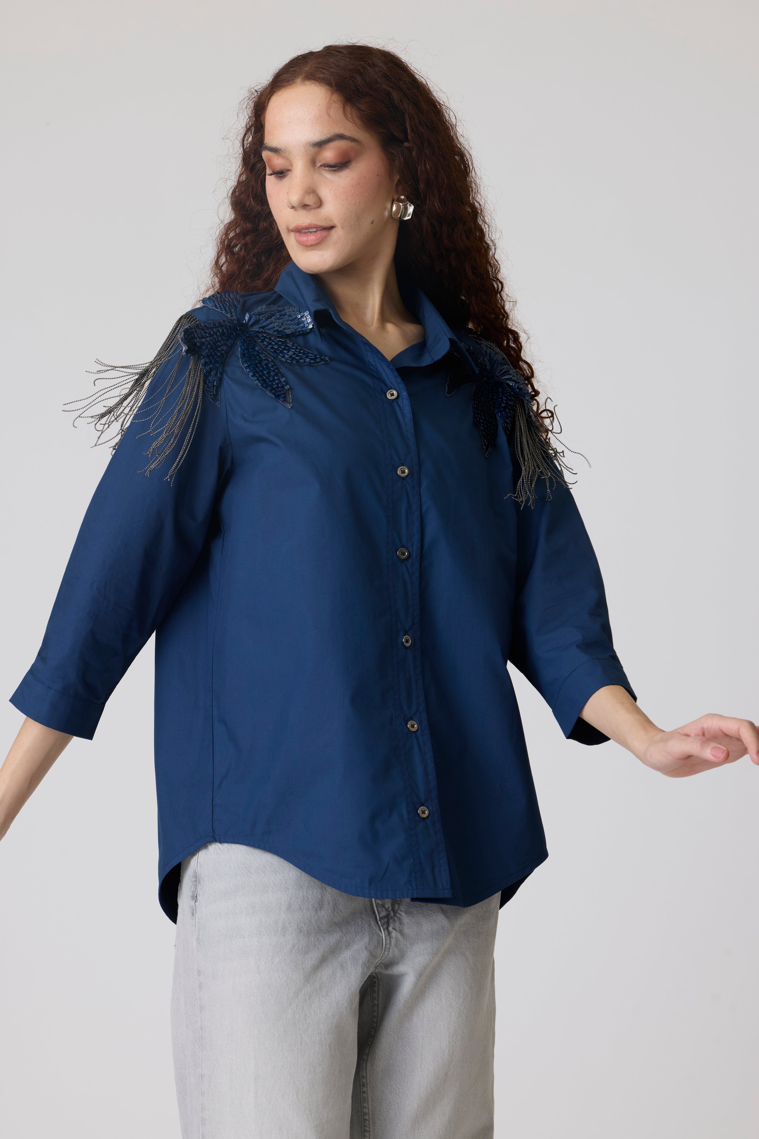 Jules Applique Midnight Navy Shirt