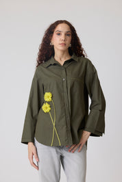 Sven Applique Military Green Shirt