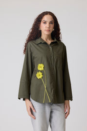 Sven Applique Military Green Shirt