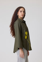 Sven Applique Military Green Shirt