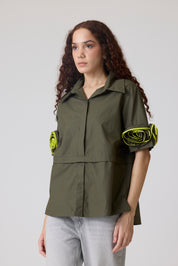 Chriselle Military Green Shirt