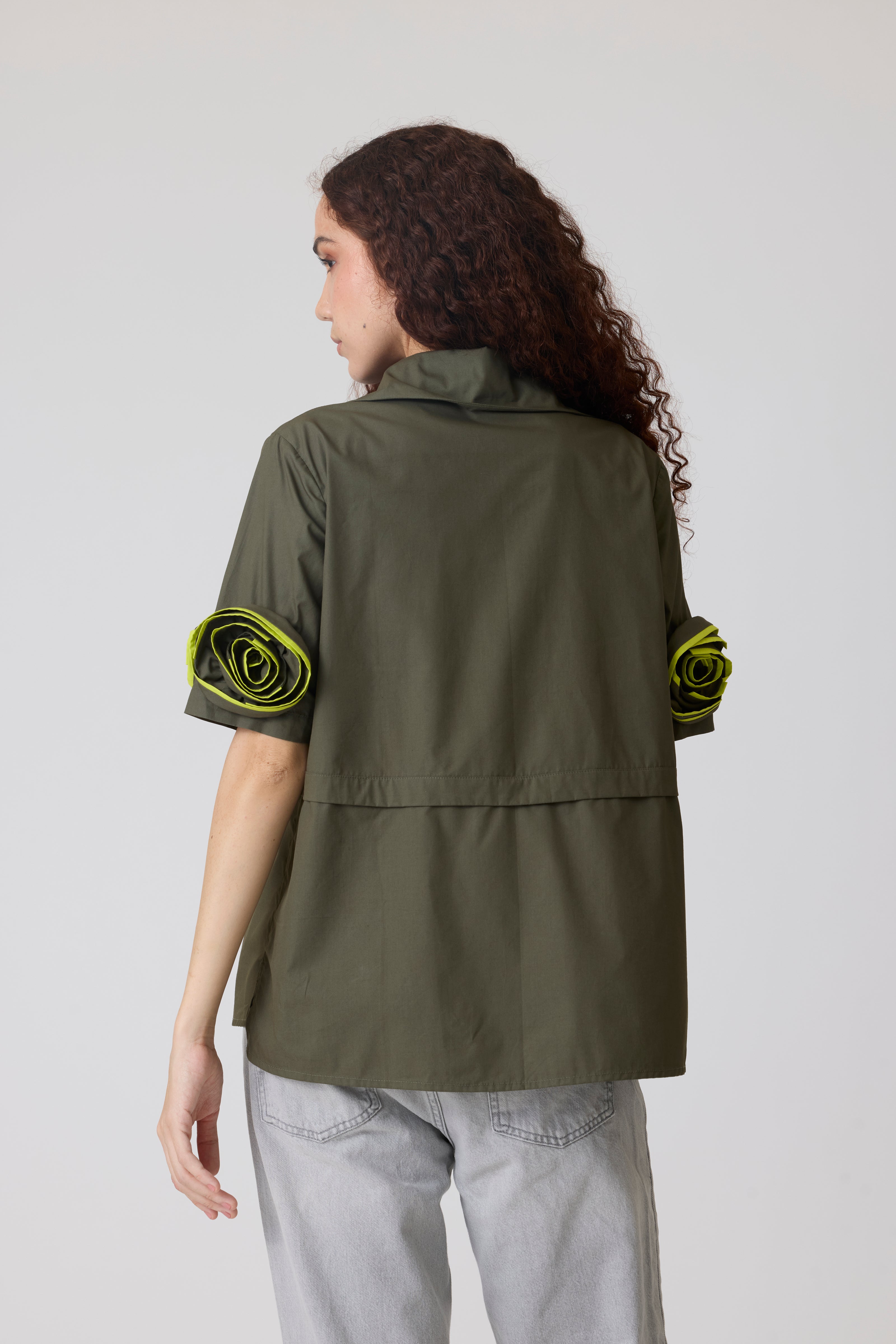 Chriselle Military Green Shirt