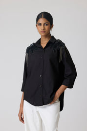 Jules Applique Black Shirt
