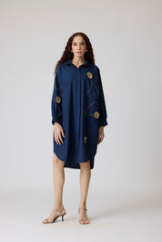 Gemma Applique Midnight Navy Dress
