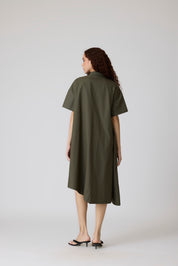 Isla Applique Military Green & Black Dress