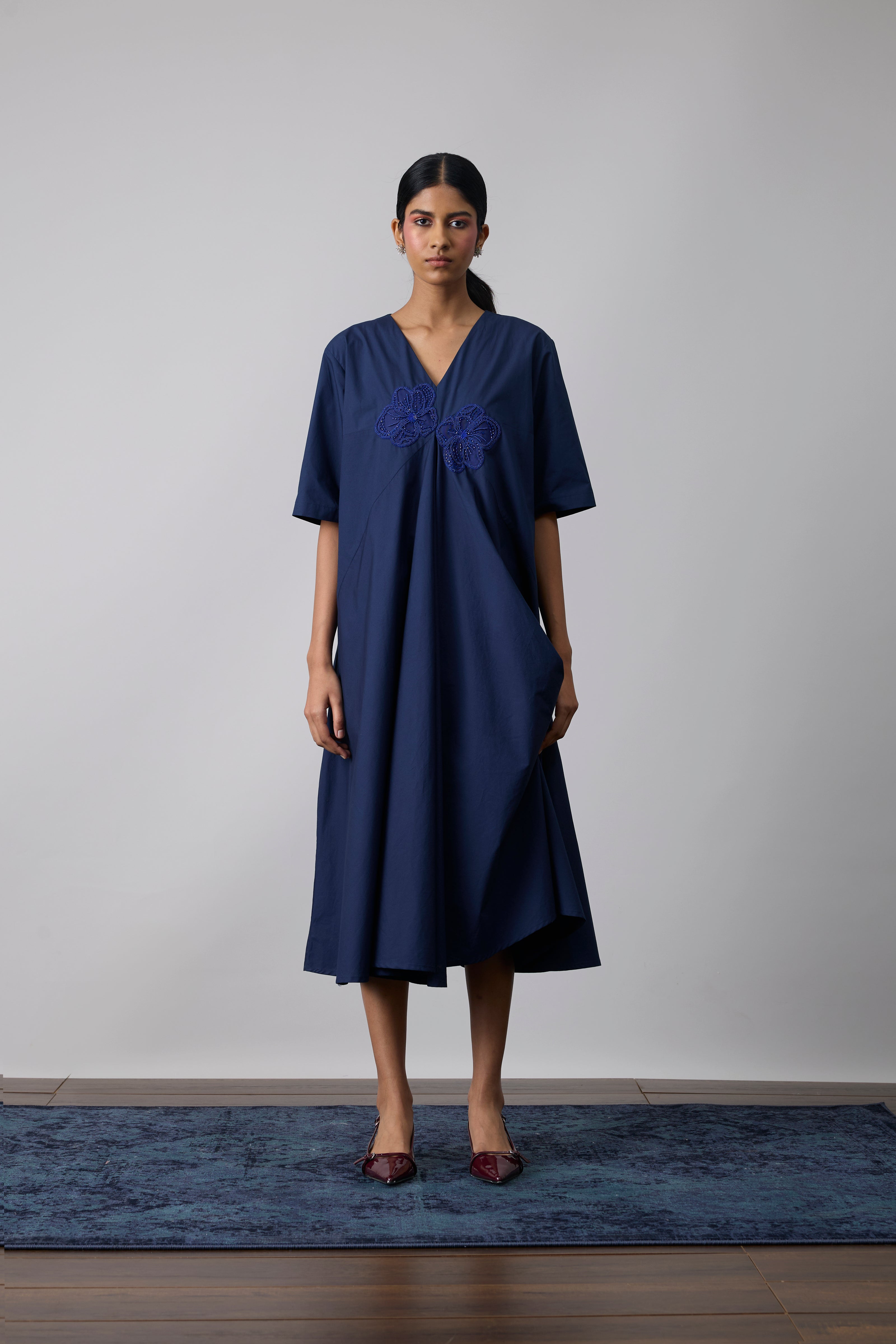Audrey Applique Midnight Navy Dress