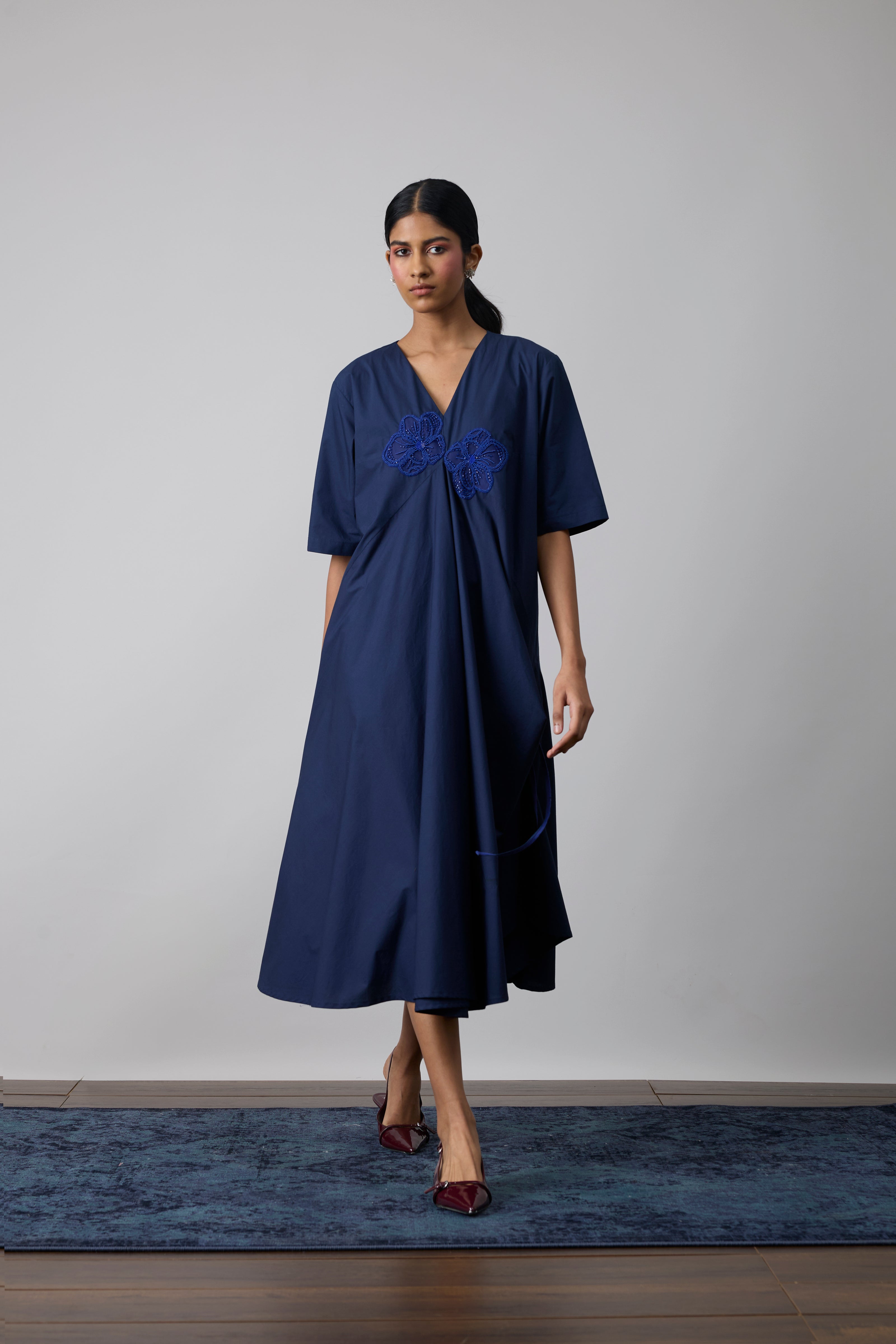 Audrey Applique Midnight Navy Dress