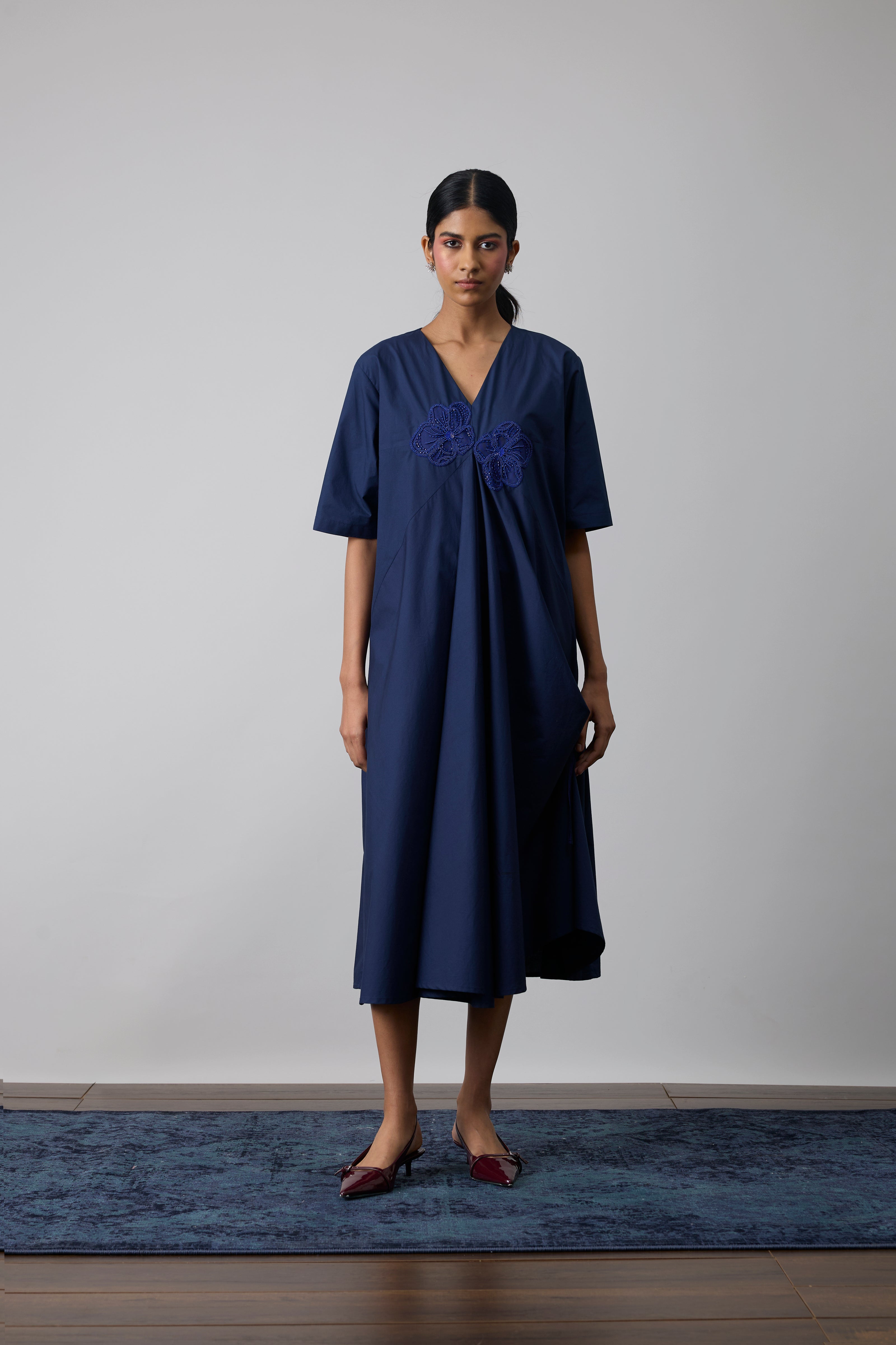 Audrey Applique Midnight Navy Dress