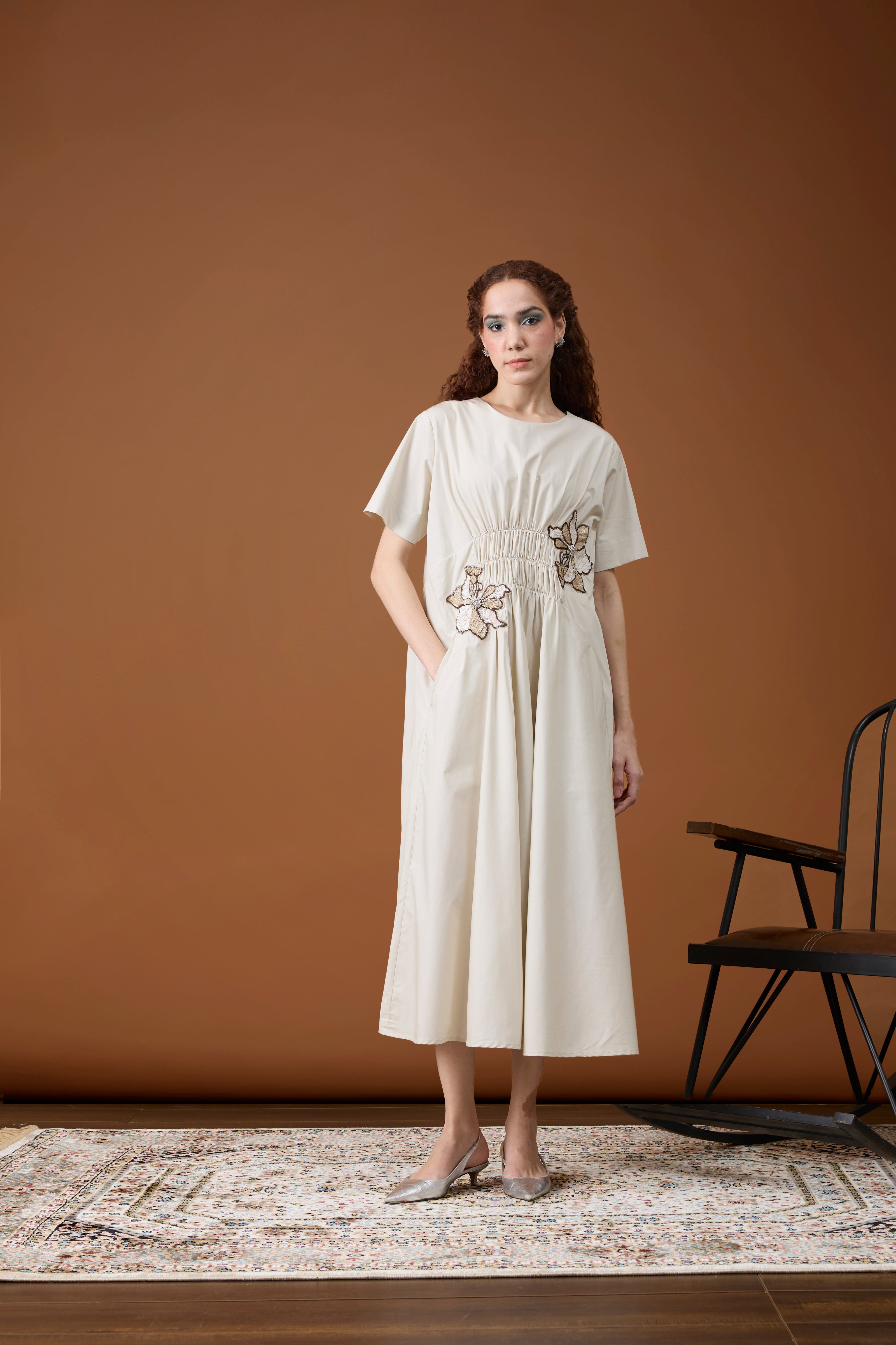Rhodes Applique Summer Sand Dress