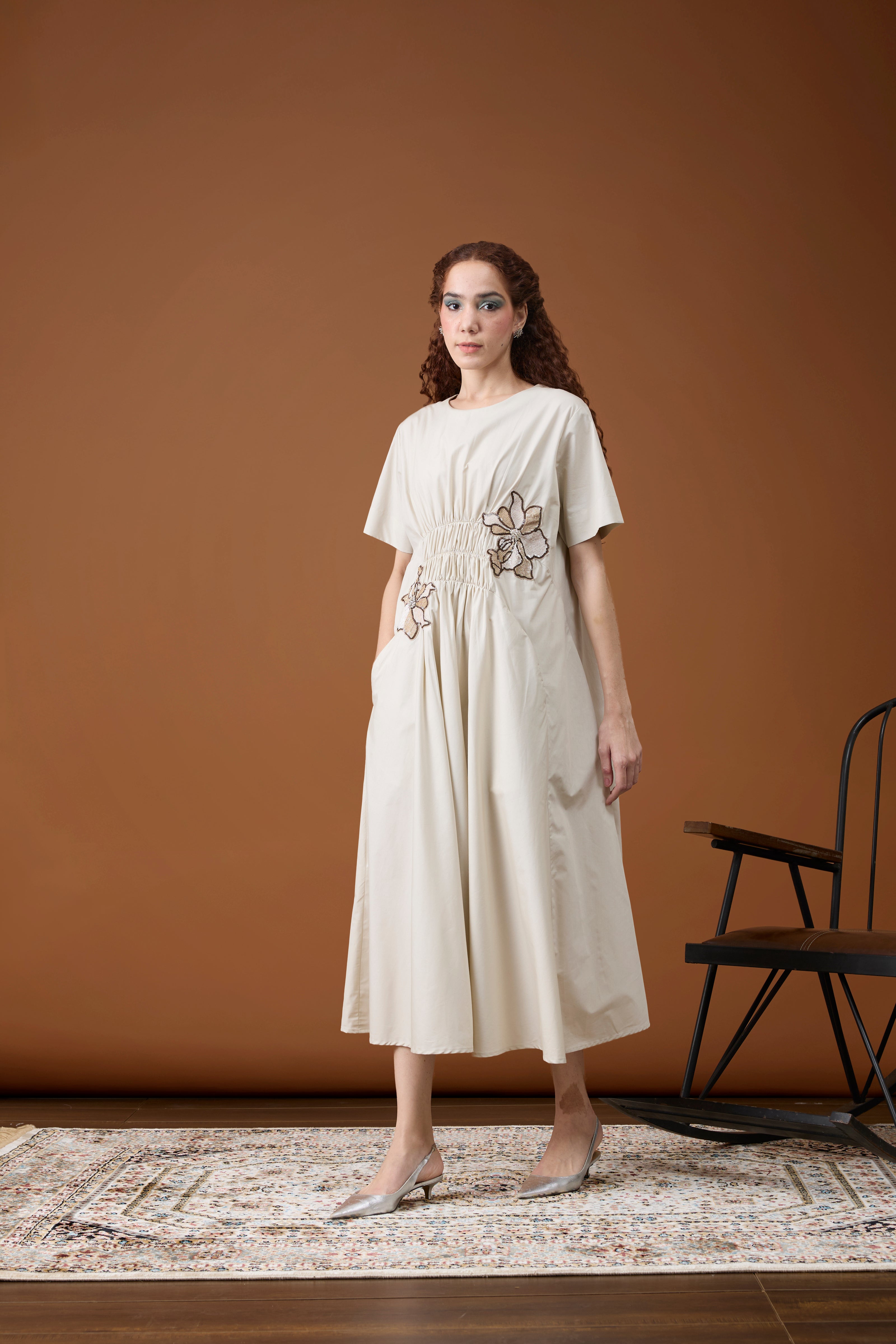 Rhodes Applique Summer Sand Dress