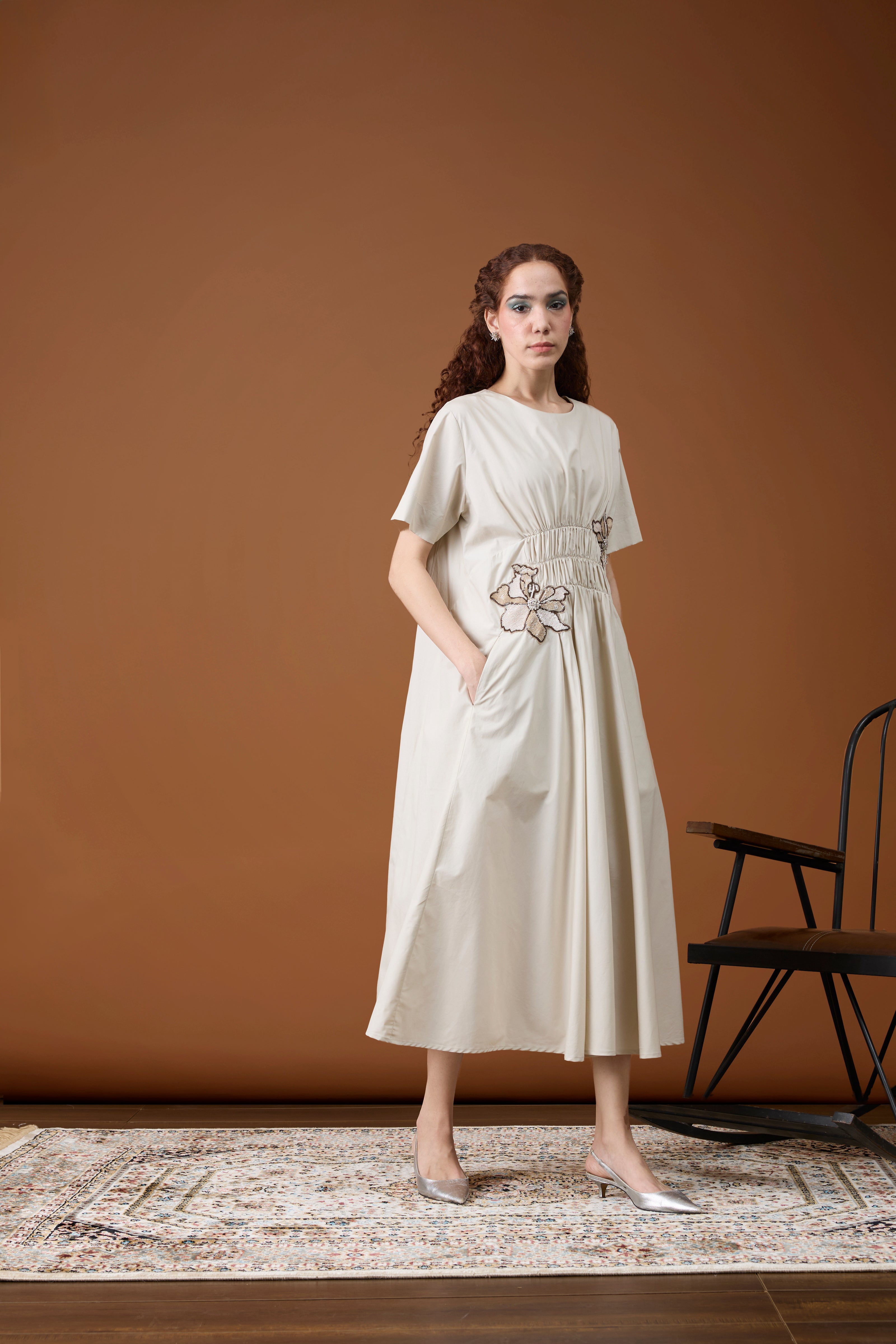 Rhodes Applique Summer Sand Dress