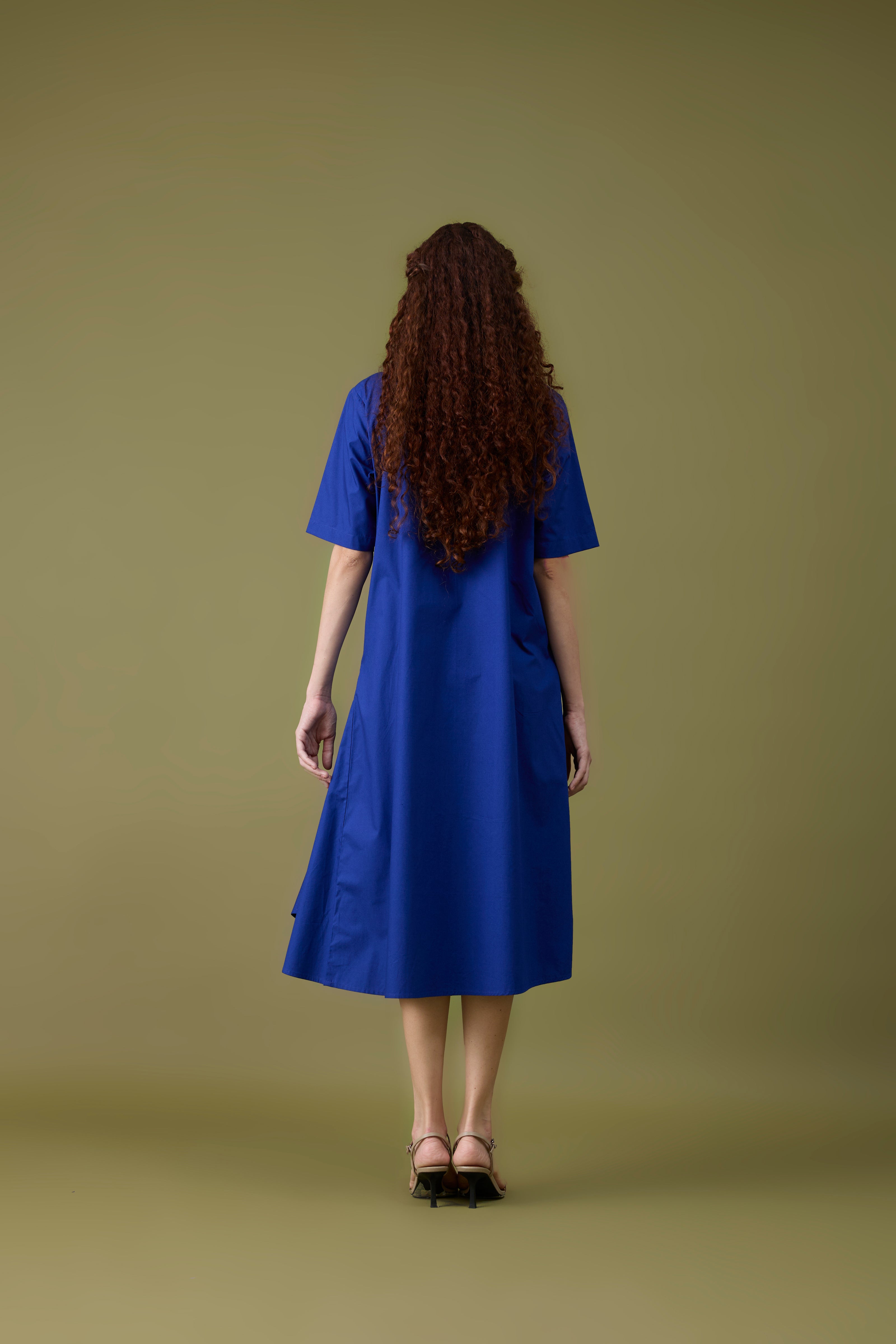 Audrey Applique Cosmic Blue Dress