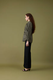 Ruth Applique Military Green Shirt