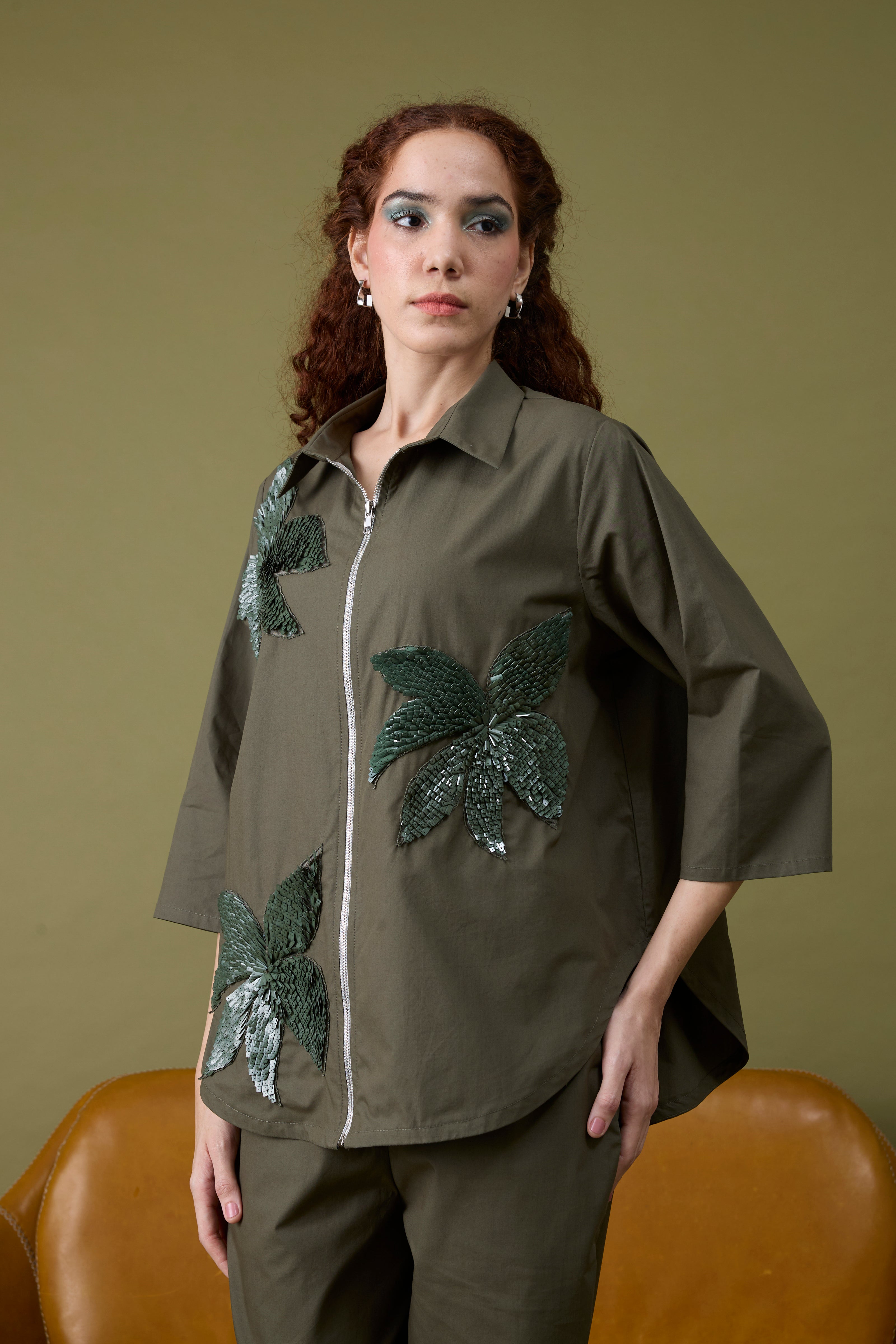Agnes Applique Green Shirt