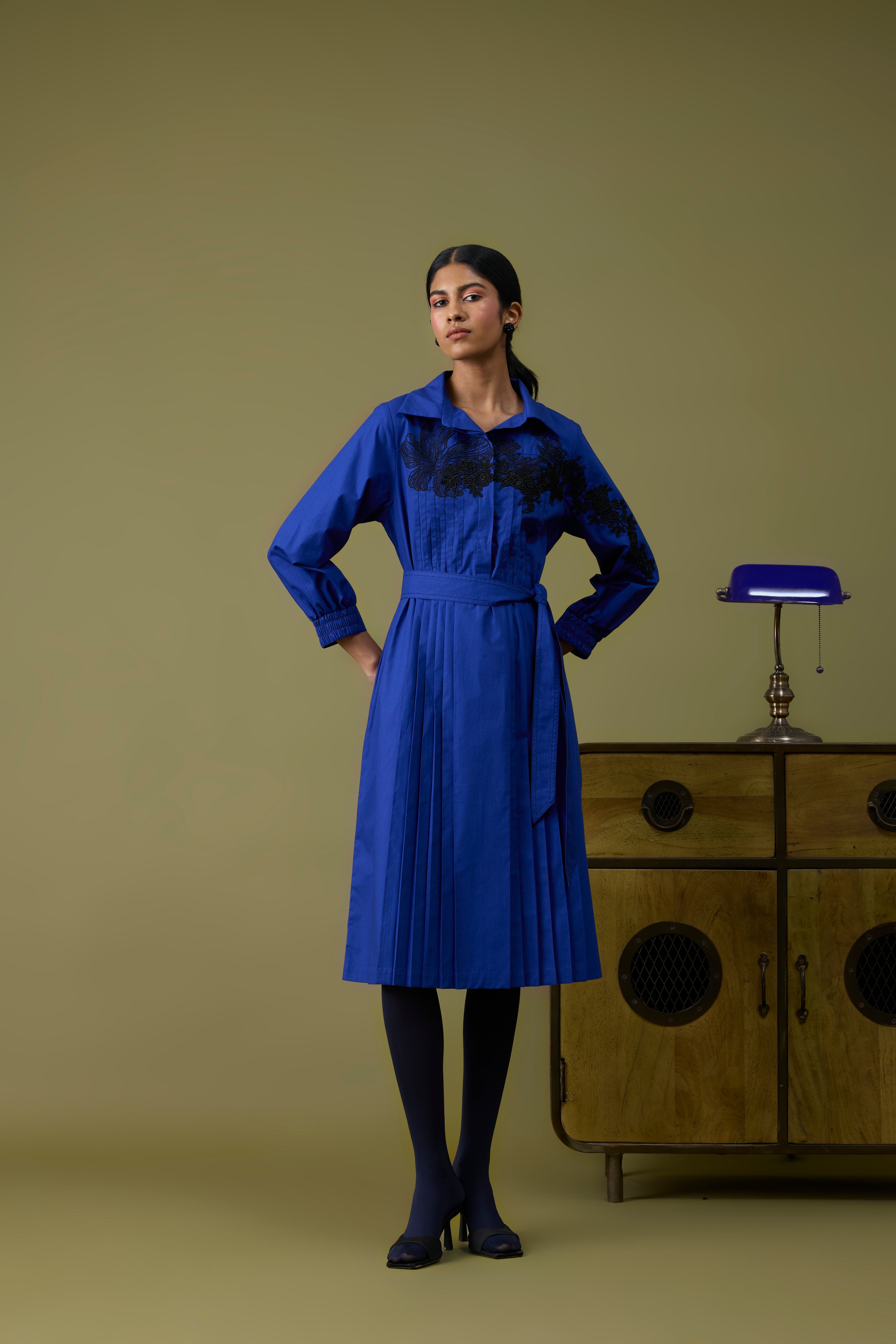 Esme Midi Cosmic Blue Dress