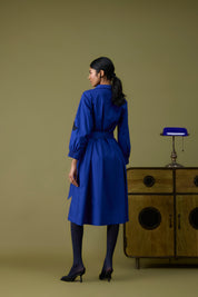 Esme Midi Cosmic Blue Dress