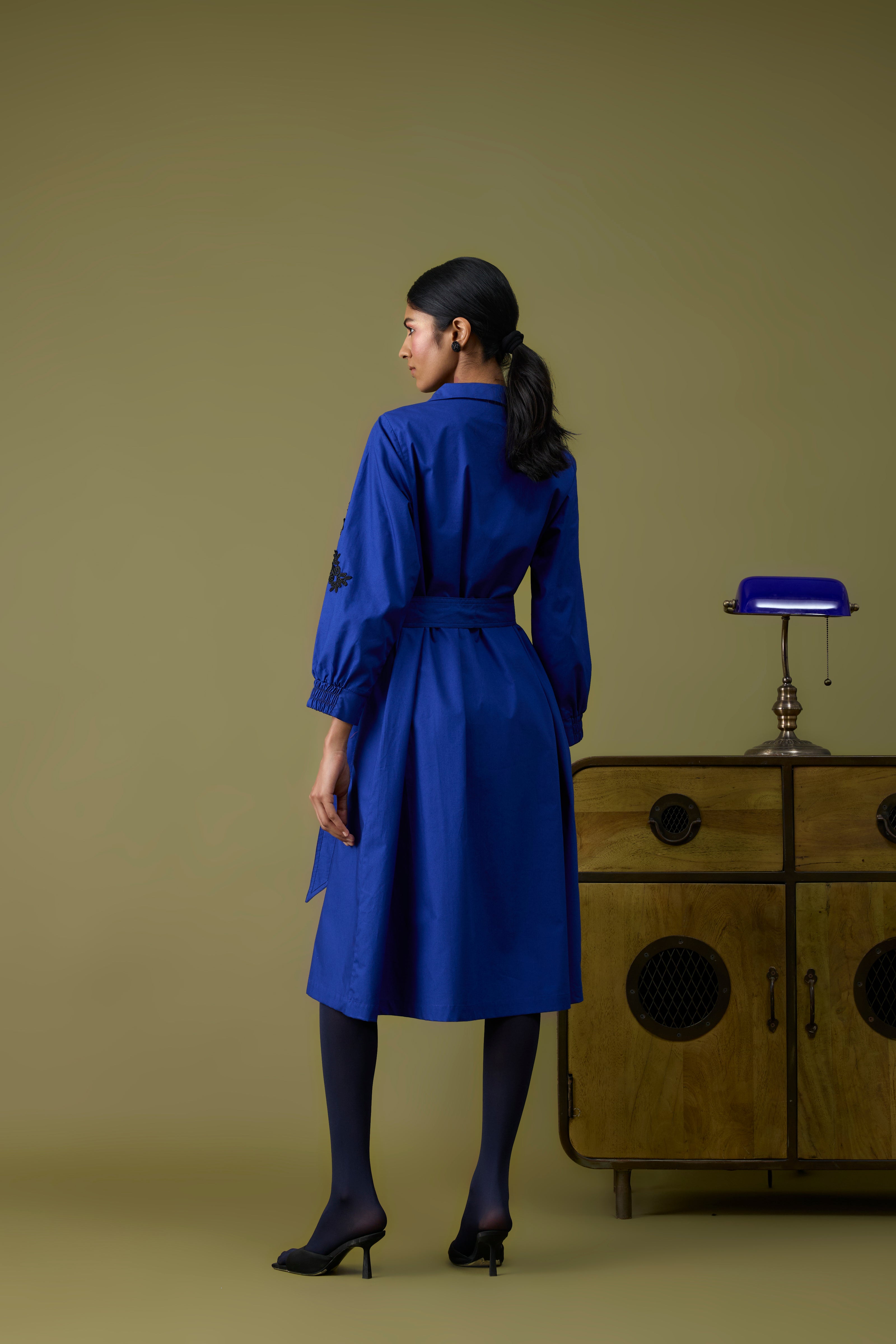 Esme Midi Cosmic Blue Dress