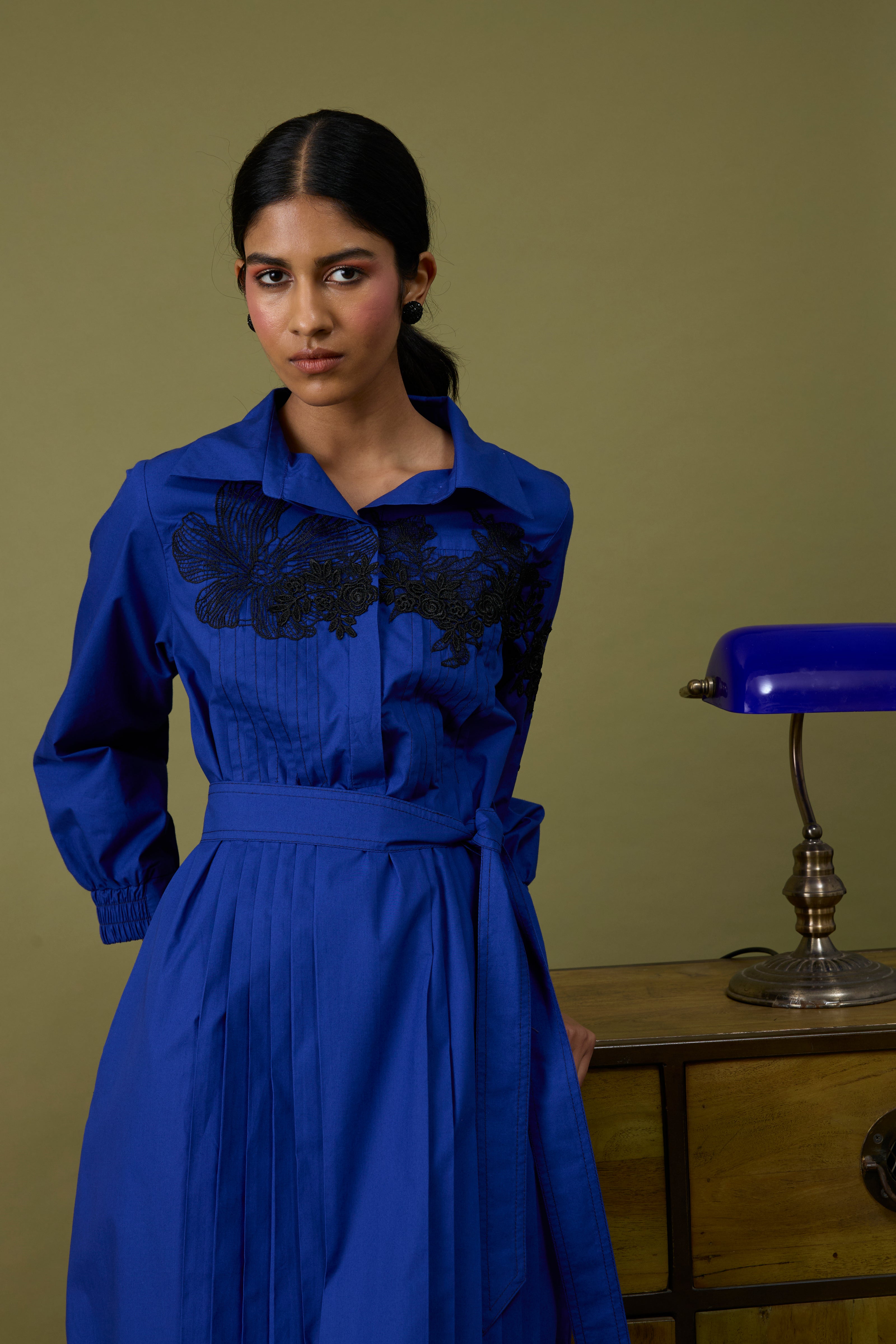 Esme Midi Cosmic Blue Dress