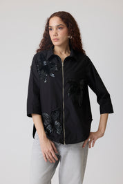 Agnes Applique Black Shirt