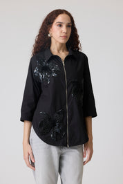 Agnes Applique Black Shirt