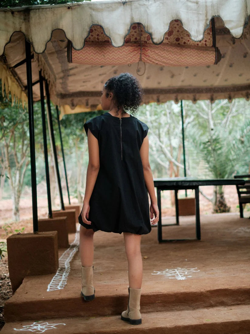 Nara Gather Dress Black