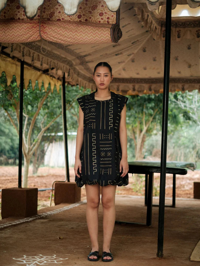 Nara Gather Dress Green
