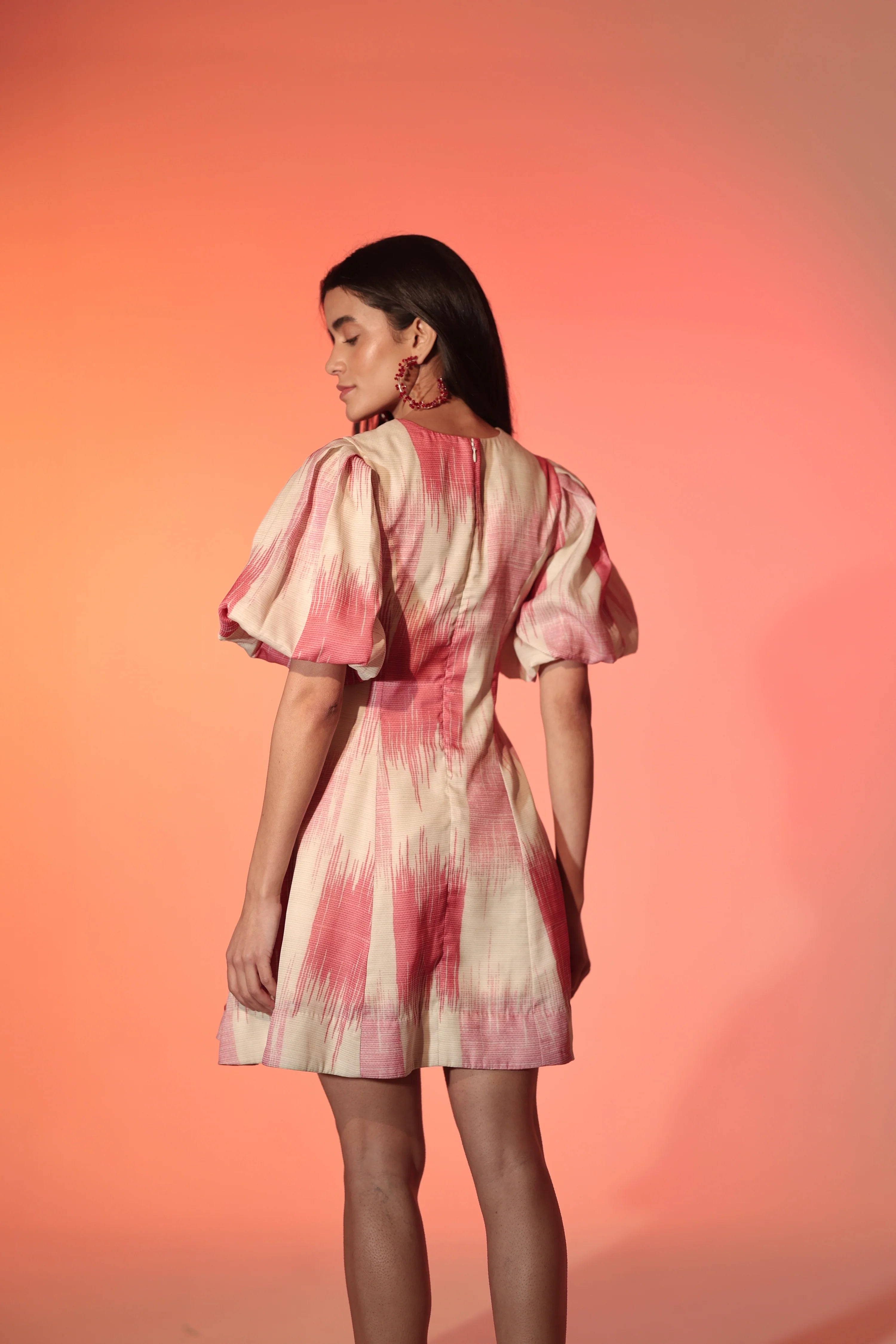 Pink Ripple Beaded Mini Dress