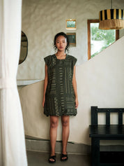 Nara Gather Dress Green