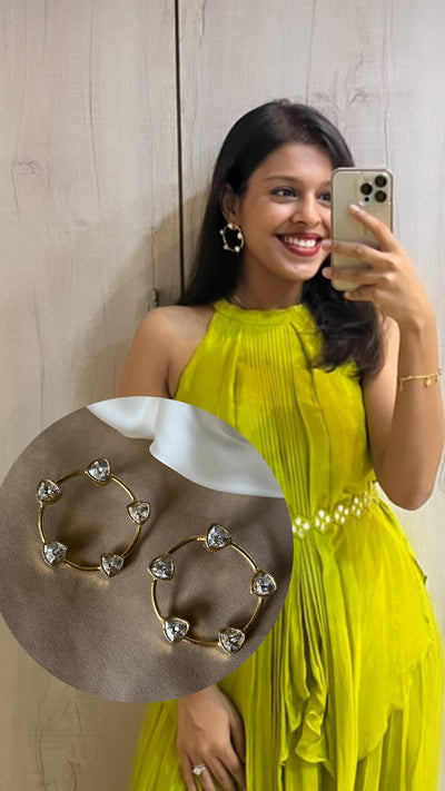 Masterchef Kirti Bhoutika in Pyramid Earrings
