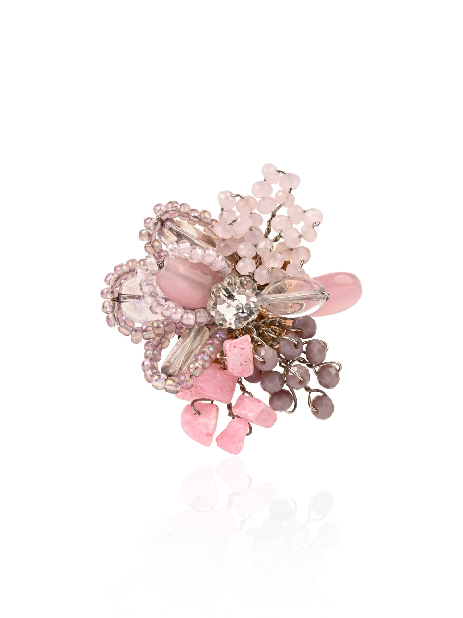 Pink Lilac Abstart Fashion Adjustable Ring For Women