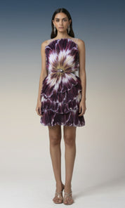 Plum Radiance Sculpted Mini Dress