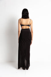 Midday Long Jacket With Black Drape Skirt