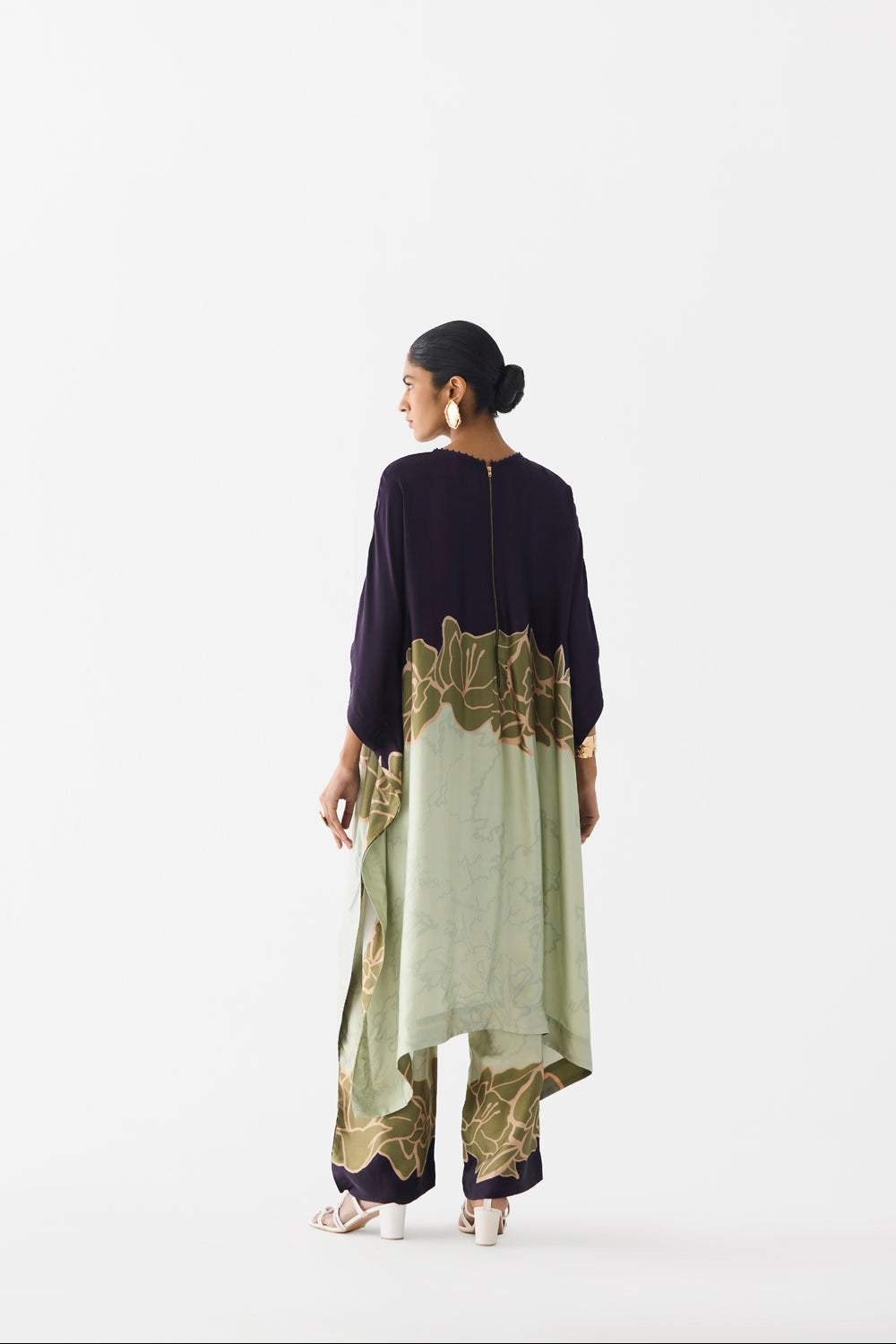 Green Alba Kimono Kurta & Pants