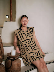 Nara Gather Dress Khaki