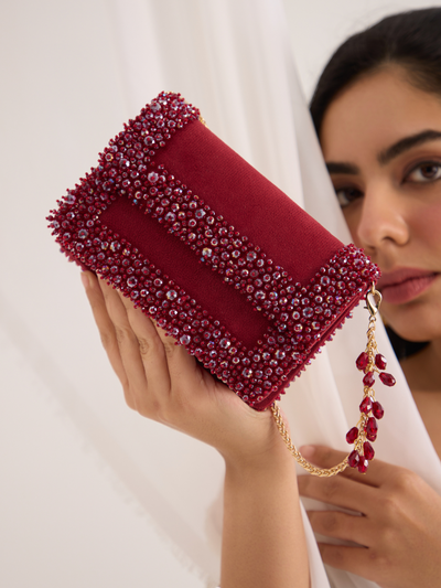 Aurel Crystal Medium Bag Red