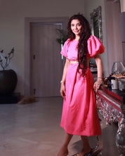 Jai Madaan in Our Pink Puffed Sleeve Dress