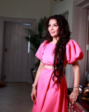 Jai Madaan in Our Pink Puffed Sleeve Dress