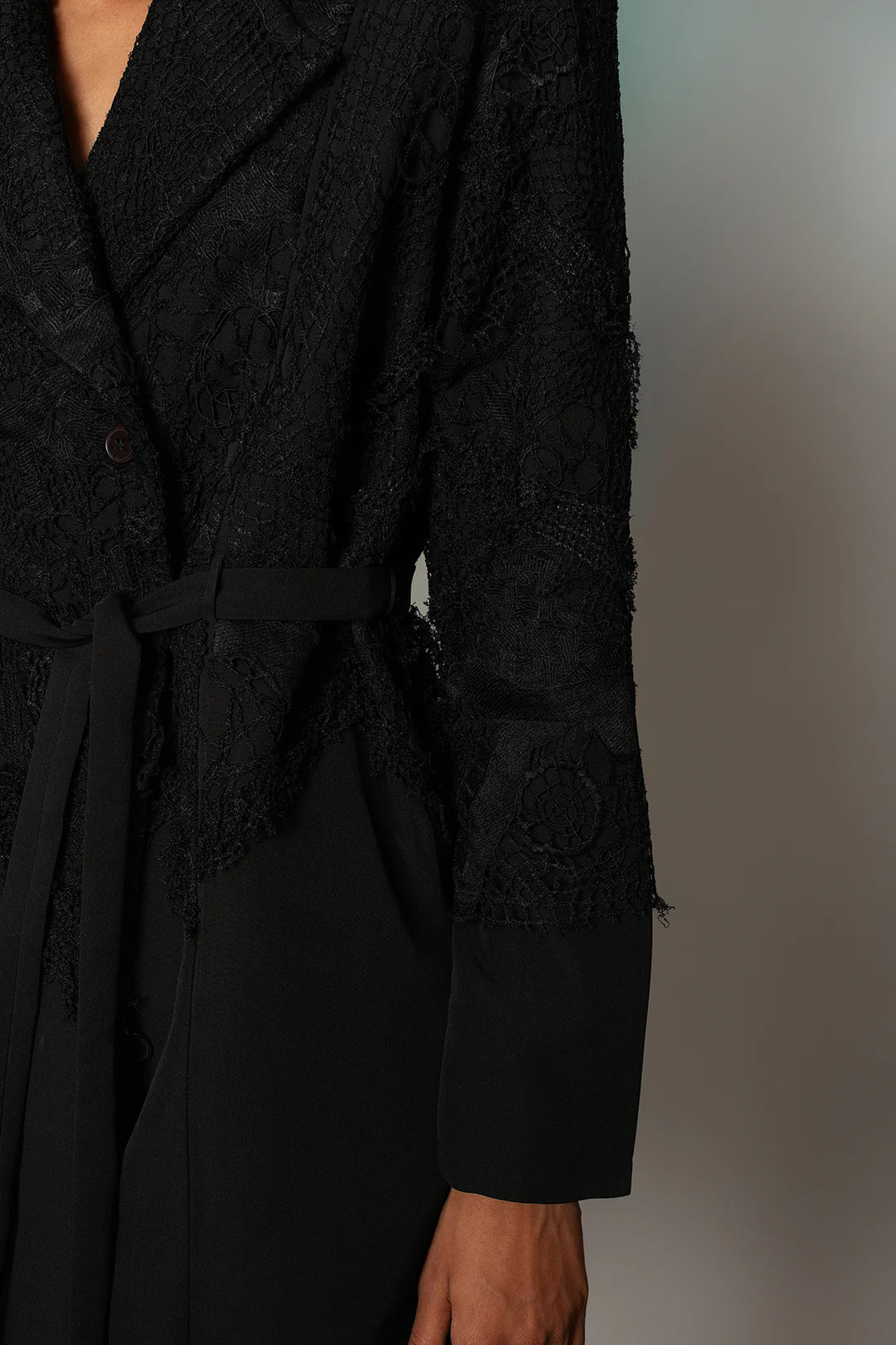 Black On Black Map Coat Dress